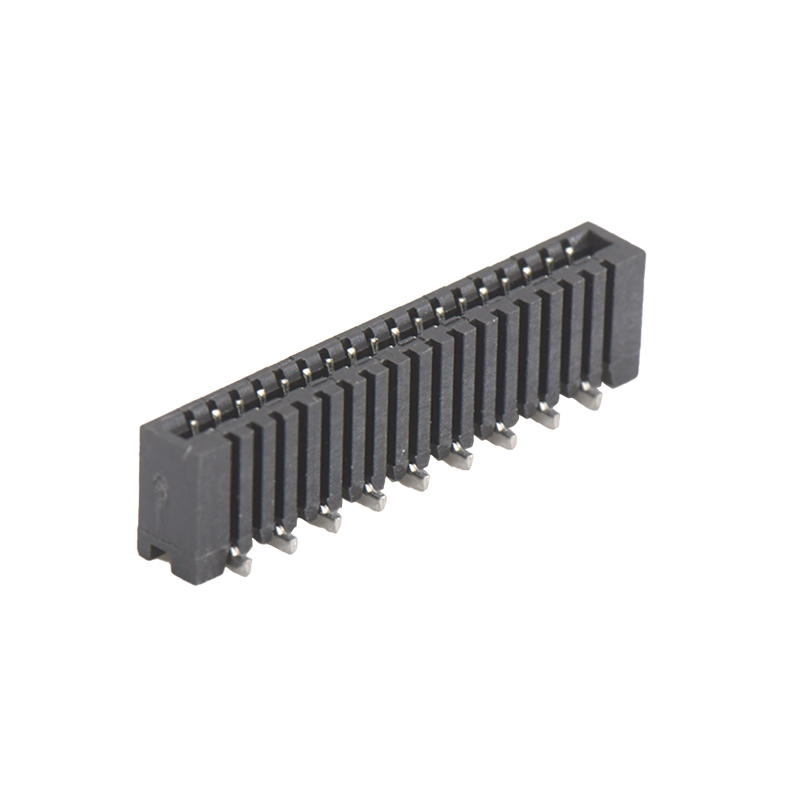 Pitch 1.00mm 180° C型 单排立贴 正脚 18Pin 黑色
